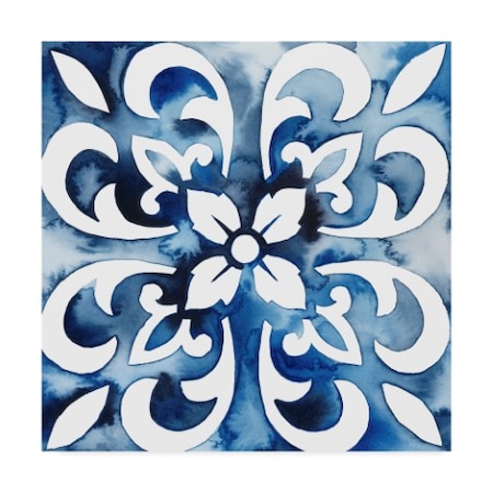 TRADEMARK FINE ART Grace Popp 'Cobalt Tile Ii' Canvas Art, 14x14 WAG09565-C1414GG